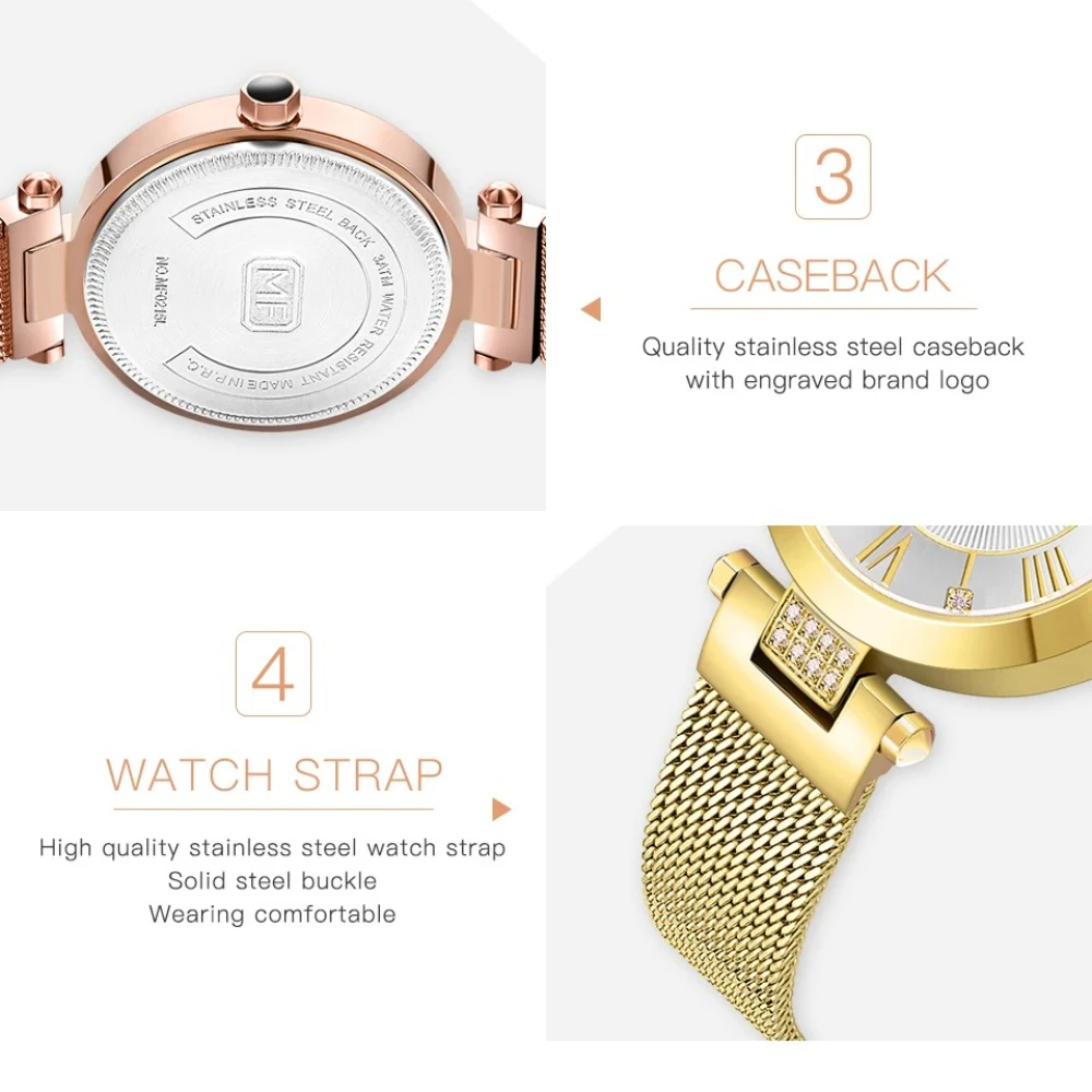 MINI FOCUS 0215L Luxury Brand Fashion Ladies Watch for Women Quartz Wristwatch Mesh Belt Womens Watch Relojes Para Damas Relojes