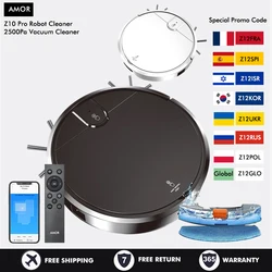 Z10 Robot Vacuum Cleaner, WIFI App Virtu al Navigate Smart Robot 2500PA Suction, Electric Wet Mopping and Sweeping Floor Washing