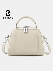 Zency prawdziwej skóry torebka w stylu vintage damska torba na ramię tornister klasyczna torba bostońska torebka czarna biała Khaki Crossbody torba biurowa