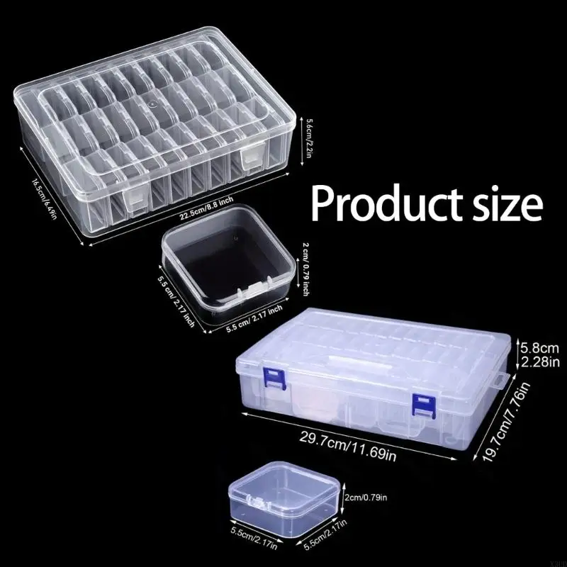 

Sturdy Stackable Plastic Jewelry Storage Boxes 30 and 45 Sections Clear Bead Container
