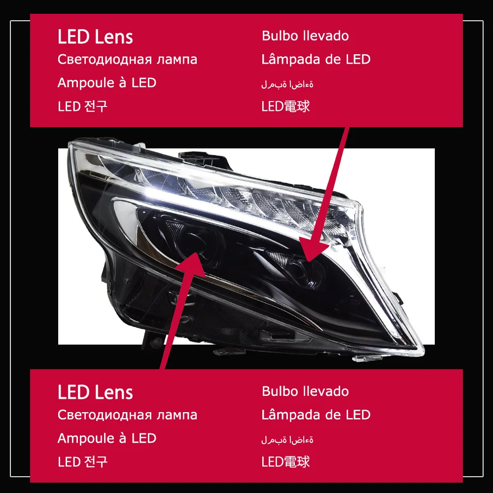 AKD Car Styling LED-koplamp voor Mercedes-Benz Vito koplampen 2015-2022 W447 Metris koplamp LED DRL projectorlens dynamische auto-accessoires