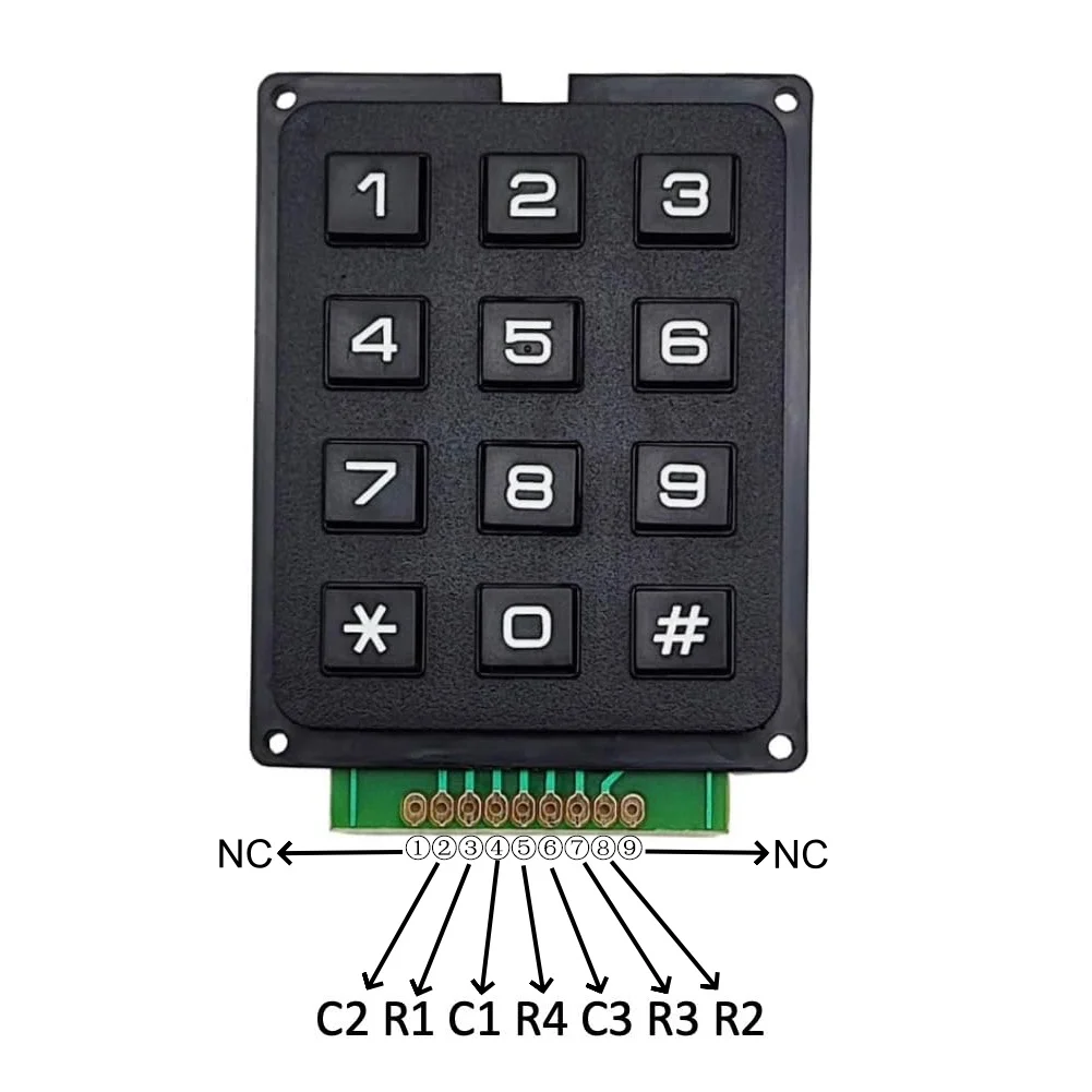 2PCS 3x4 4x4 Matrix Keypad 12 Keys 16 Keys Keyboard Module External Keypad Board for Password Security System