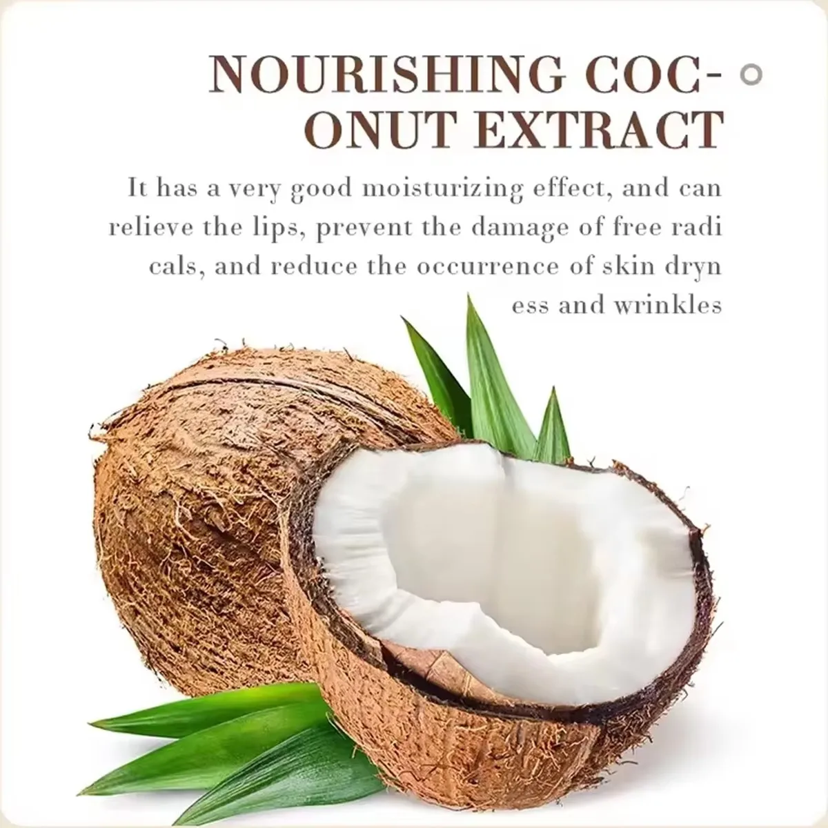 Coconut Moisturizing Lip Balm Anti-Dry Hydrating ถอดริ้วรอยริมฝีปาก Dead Skin Lip Care บํารุงยาวนานสําหรับผู้ชายผู้หญิง