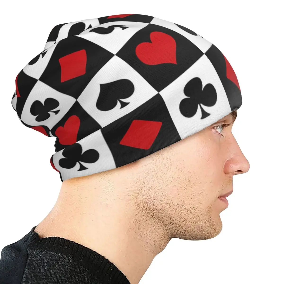 بطاقات اللعب Skullies Beanies القبعات الدافئة الخريف الشتاء في الهواء الطلق قبعة محبوك قبعات بونيه للجنسين الكبار