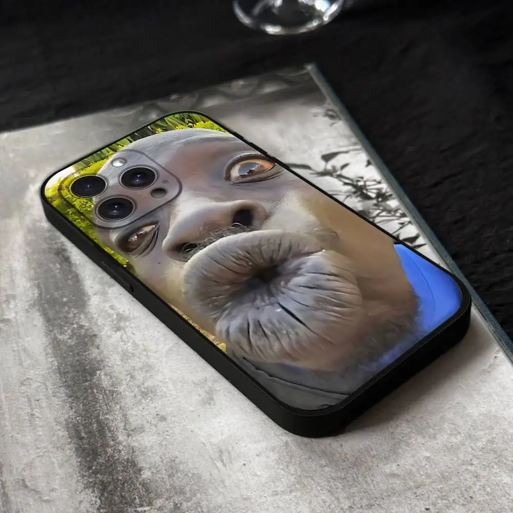 Coque de téléphone drôle homme laid pour IPhone 17,16,15,14,13,12,11 Plus,Pro,Max,XR,XS,X,7,8 Plus,Mini Silicone noir souple