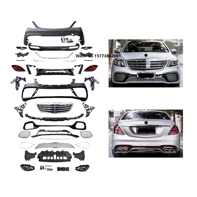 

New W222 Pre 2014-2017 & Post 2019 S65 Front/Rear Bumper Body Kit with Fog Light for S-Class