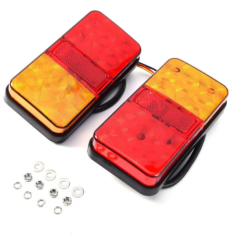 2pcs Trailer Lighting Waterproof Durable Car Truck LED Rear Tail Light Pilots Car Indicator Turn Signal for Truck Van Boat