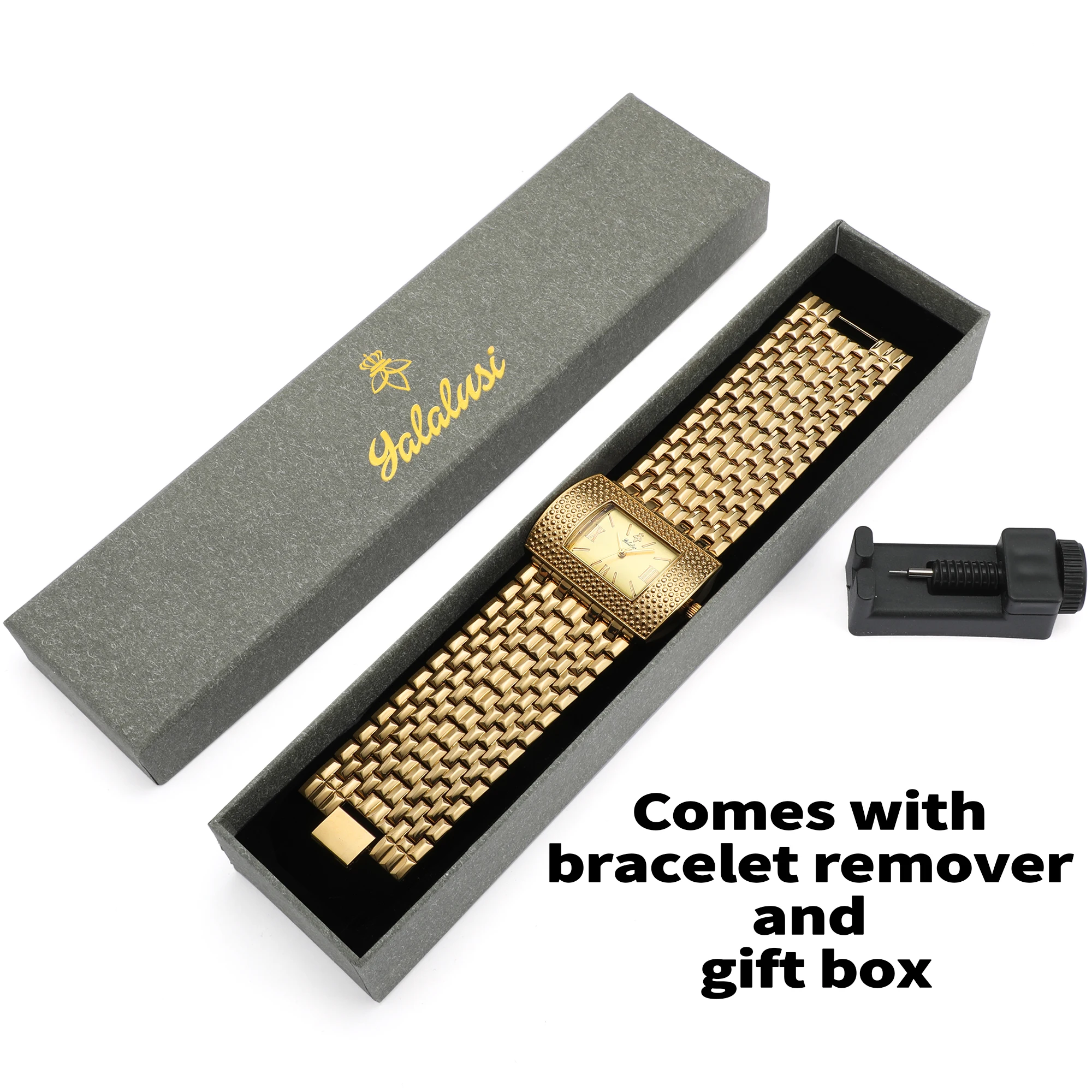 YaLaLuSi 여성용 풀 골드 스퀘어 다이아몬드 시계 - Luxury Watch Gift For Her 리뷰 및 가격
