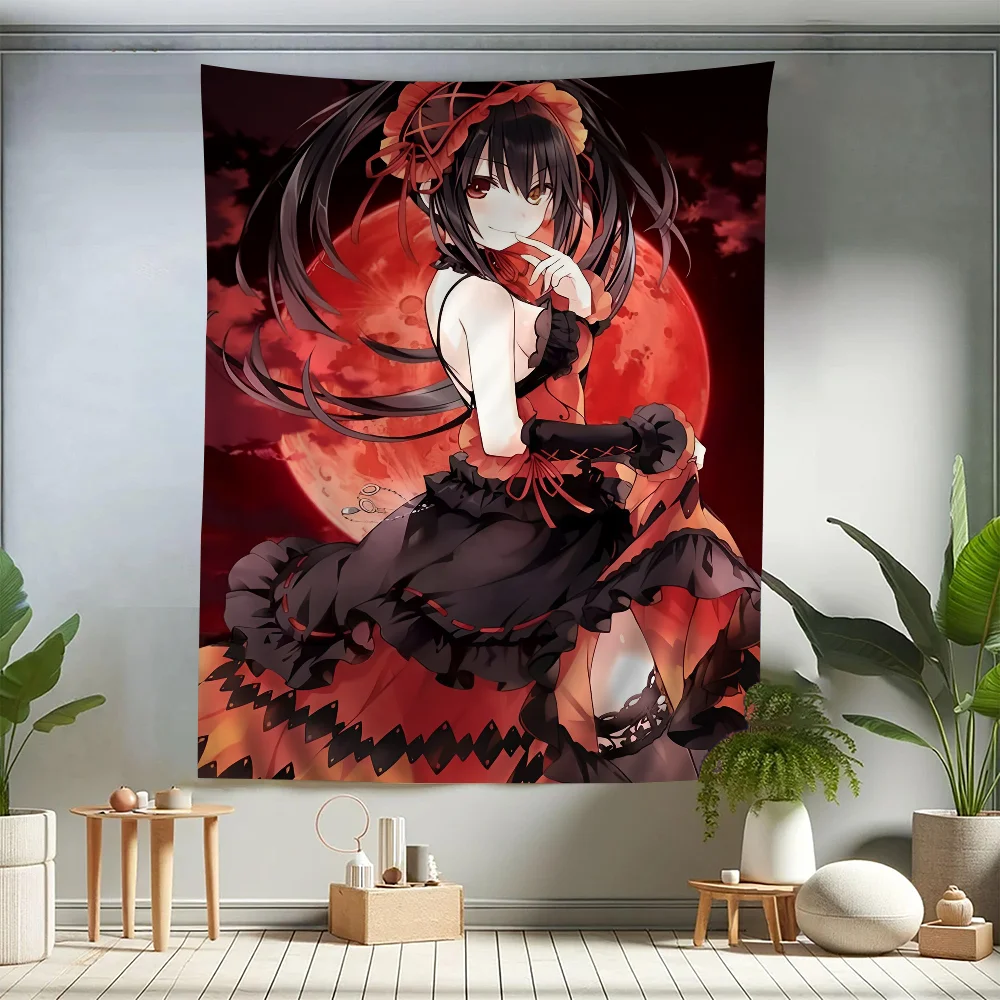 Tokisaki Kurumi Cartoon Tapestry Bohemian Wall Tapestries Ma