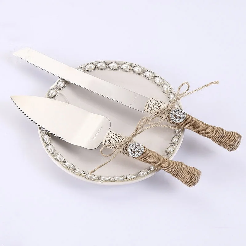 Metal cake knife Set of 2 Wedding party pizza bread shovel Dessert pastry knife Cake Cheese divider Baking tools