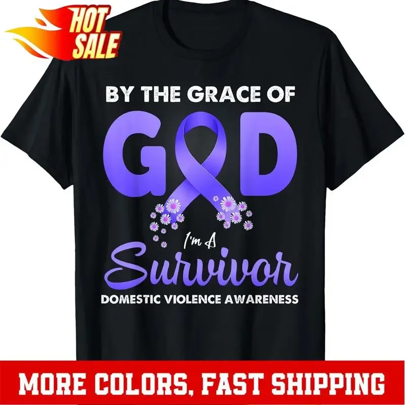 By The Grace God I'm A Survivor Domestic Violence T Shirt