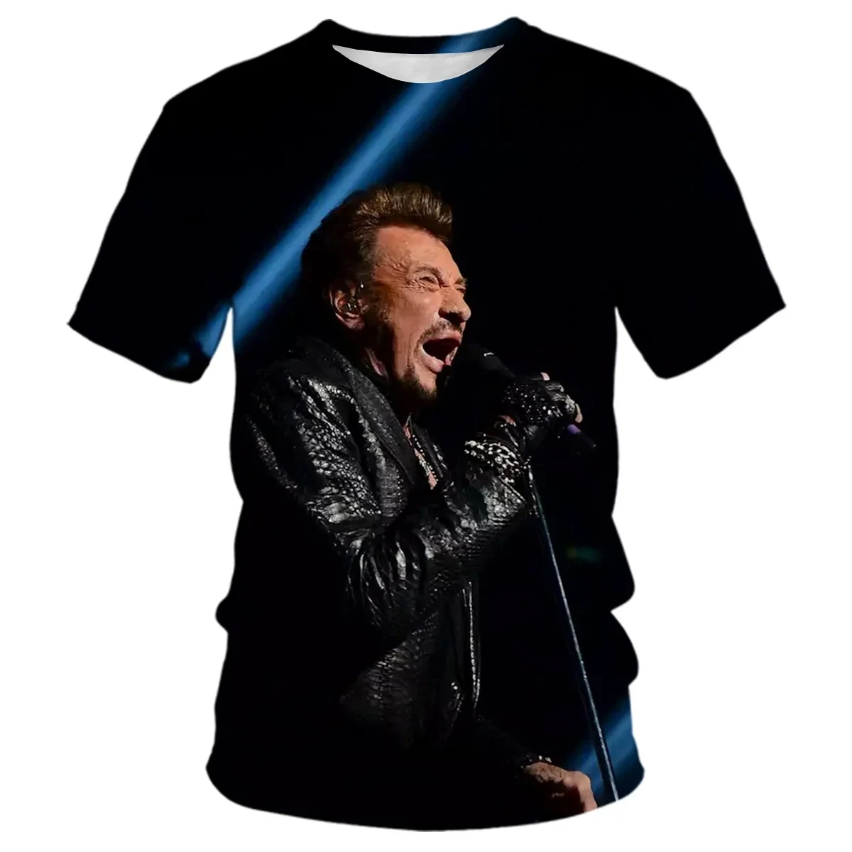 Summer Johnny Hallyday T-Shirts Rock Singer 3D Printed Men Women Fashion Oversized Short Sleeve T Shirt Kids Tees Tops Clothing