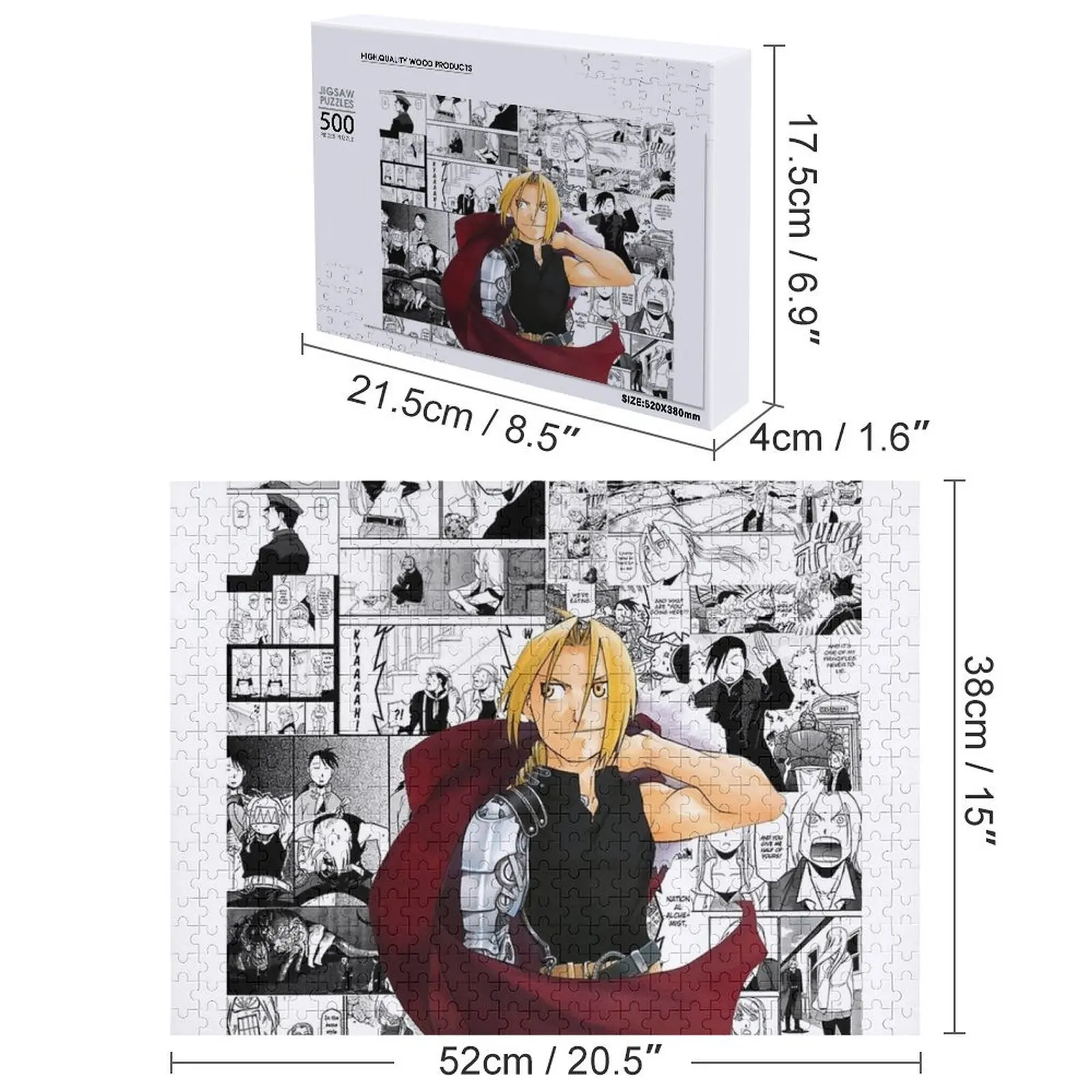 Edward Elric Manga Collage Jigsaw Puzzle Picture Custom Wood Customized Photo Jigsaw Custom Puzzle