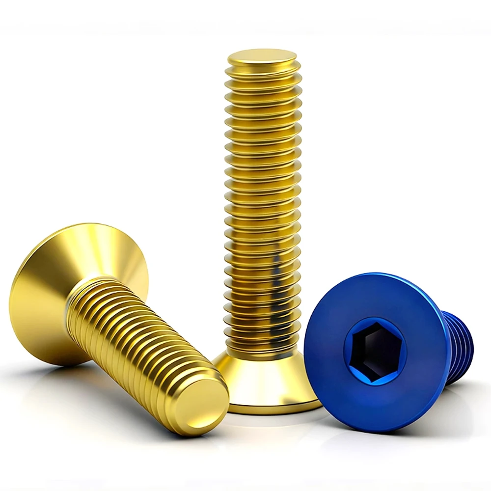Weiyi M4 M5 M6 M8 DIN7991 SUS304 Edelstahl Senkkopfschrauben mit Innensechskant Titanblau und Goldbeschichtet Inbusschrauben – Detail 4