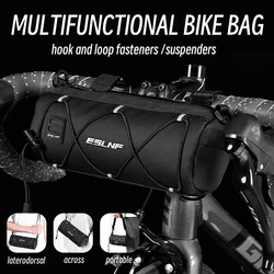 ESLNF Bicycle Bag, Waterproof Storage Bag, Outdoor Large Capacity Riding Handlebar Bag, Mountain Bike Head Bag