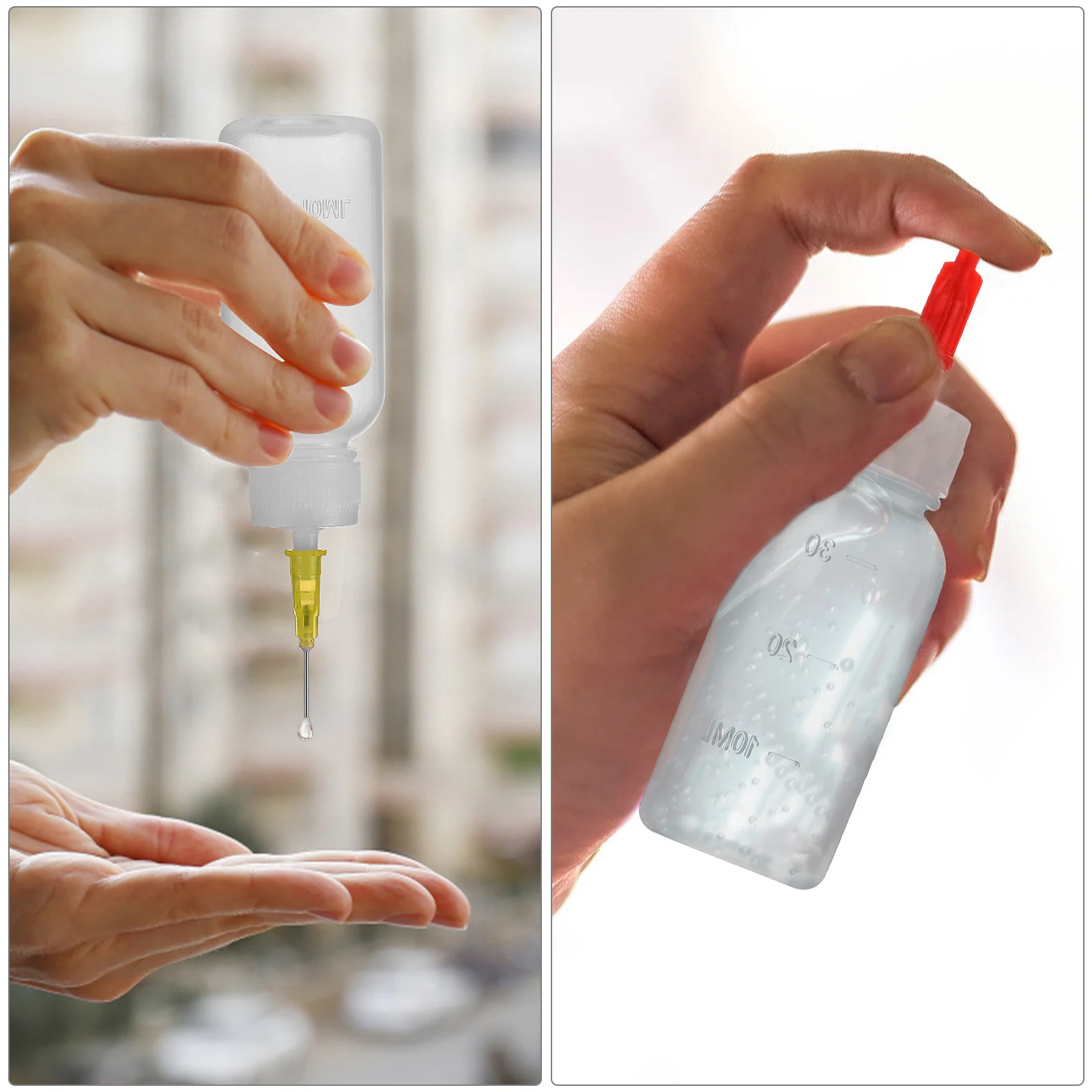 

6 Sets Needle Tip Plastic Bottles Squeeze Applicator Dispensing Precision Fine Tip For Sealants Inks Lubricants Glues