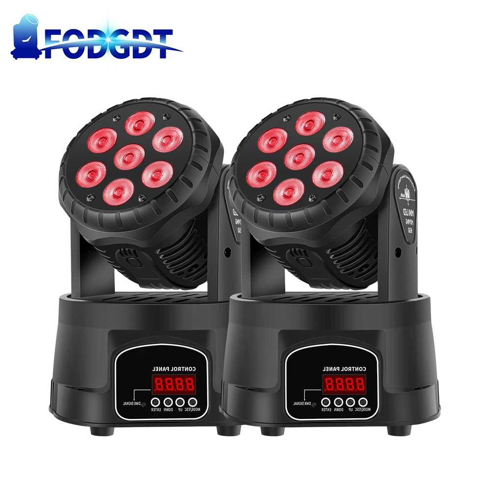 

2PCS LED 7X10W Moving Head Par Lights Beam Lighting RGBW Full Color 4IN1 Stage Effect Wedding Light For DJ DISCO Party