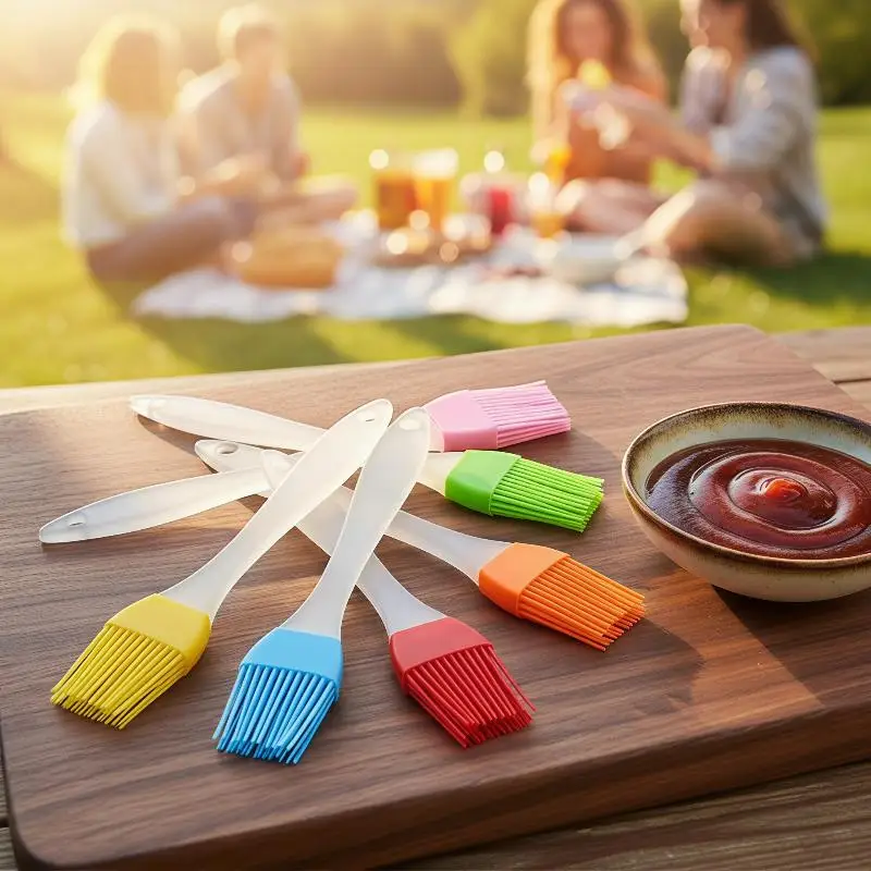 Silicone Pastry Basting Brushes Heat Resistant Bristles Food Safe Material For Baking Cooking Grilling BBQ Use