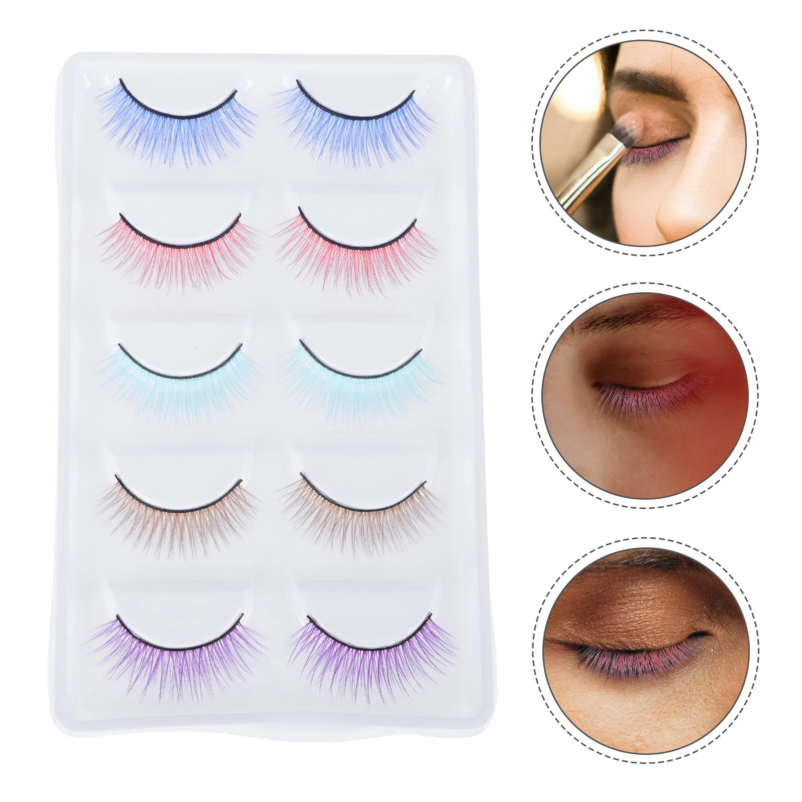 Colorful False Eyelashes Reusable Lightweight Makeup Lashes For Women Girls Party Stage Diy Eyelash Extensions