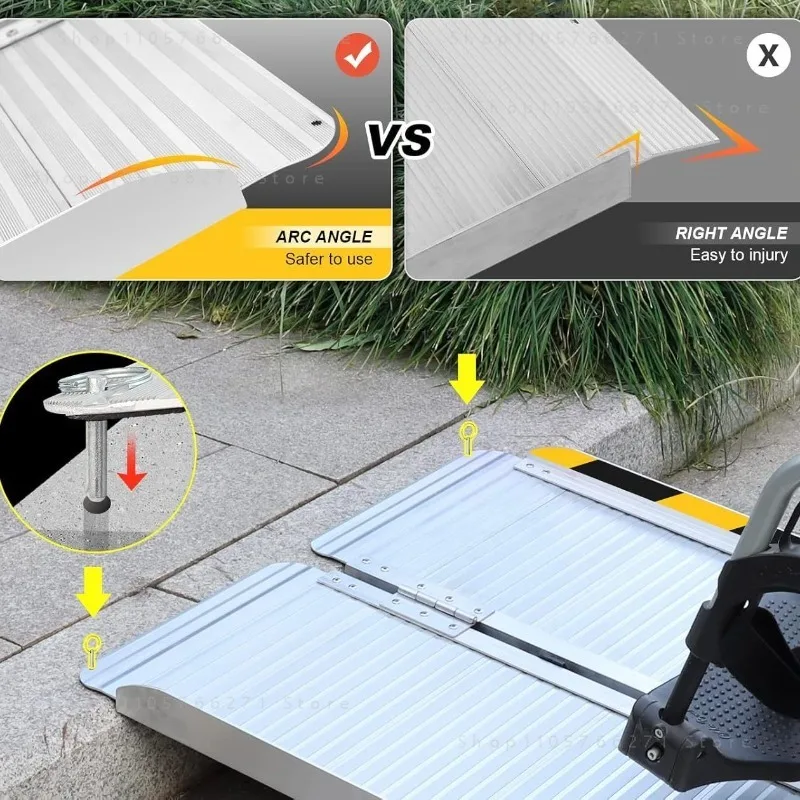 Aluminum alloy portable barrier-free ramp mobile folding aluminum alloy stair steps wheelchair ramp