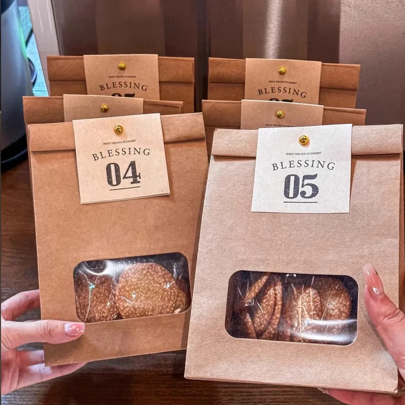 صناديق مخبز كرافت قابلة للتخصيص - أكياس معالجة صديقة للبيئة لمربعات الخطمي والحلوى والشاي والمعجنات وطباعة الشعار