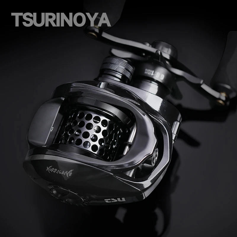 TSURINOYA Bait Finesse Casting Fishing Reel HURRICANE 50/150 Brass Gear 6.6:1 Long Casting High Speed Shallow Spool Fishing Reel