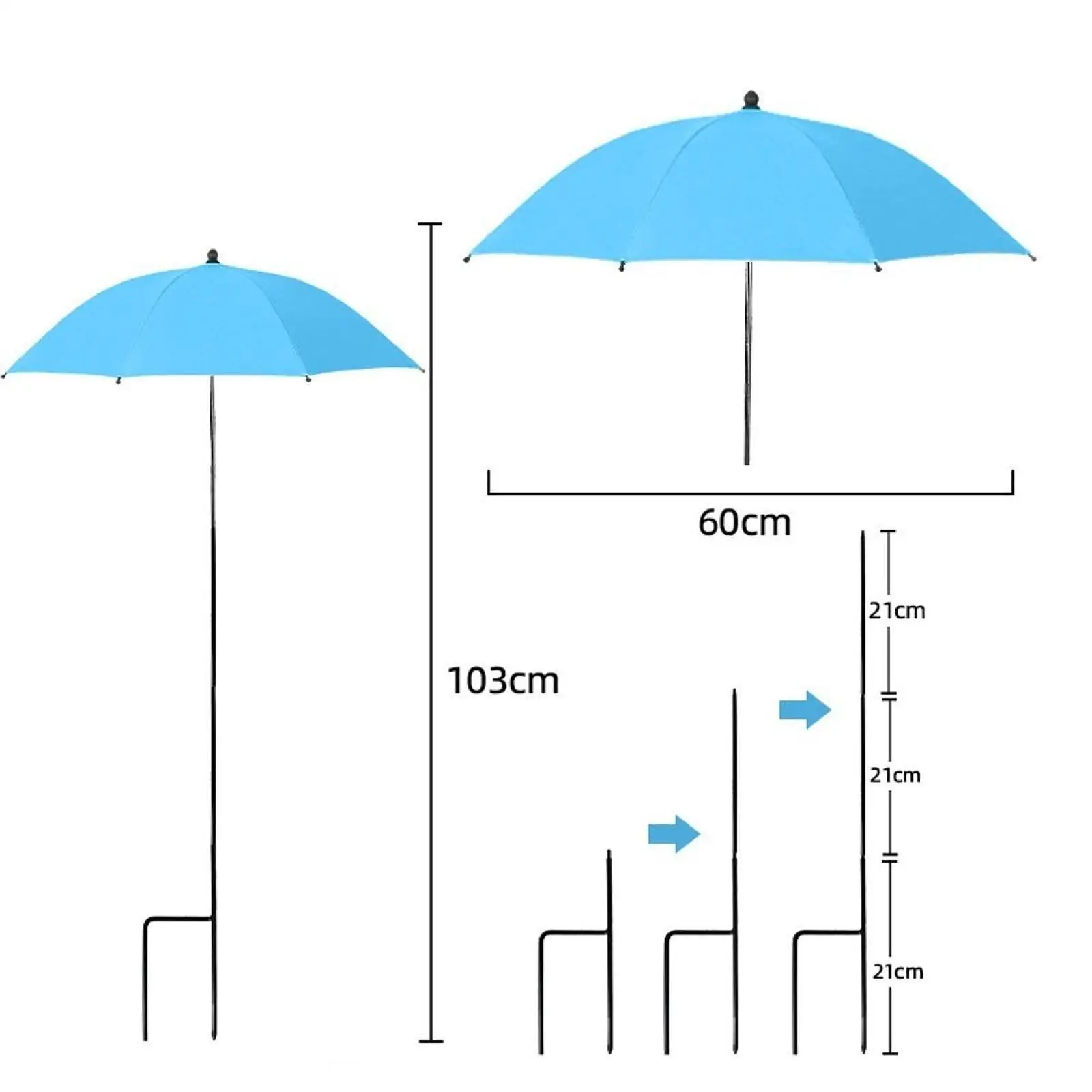 Outdoor Plant Shade Parasol Adjustable Sun Umbrella Rainproof Canopy Cover for Gardens and Flower Beds