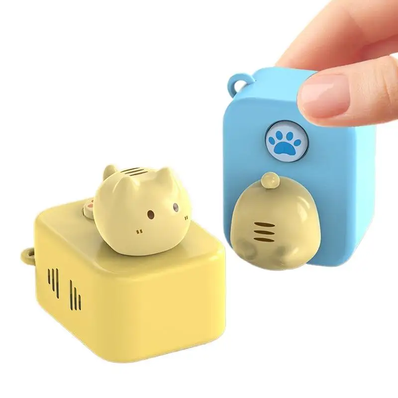 Prank Square Socket Cat Meow Sound Toy Keychain Student Backpack Fun Stress Relief Toy