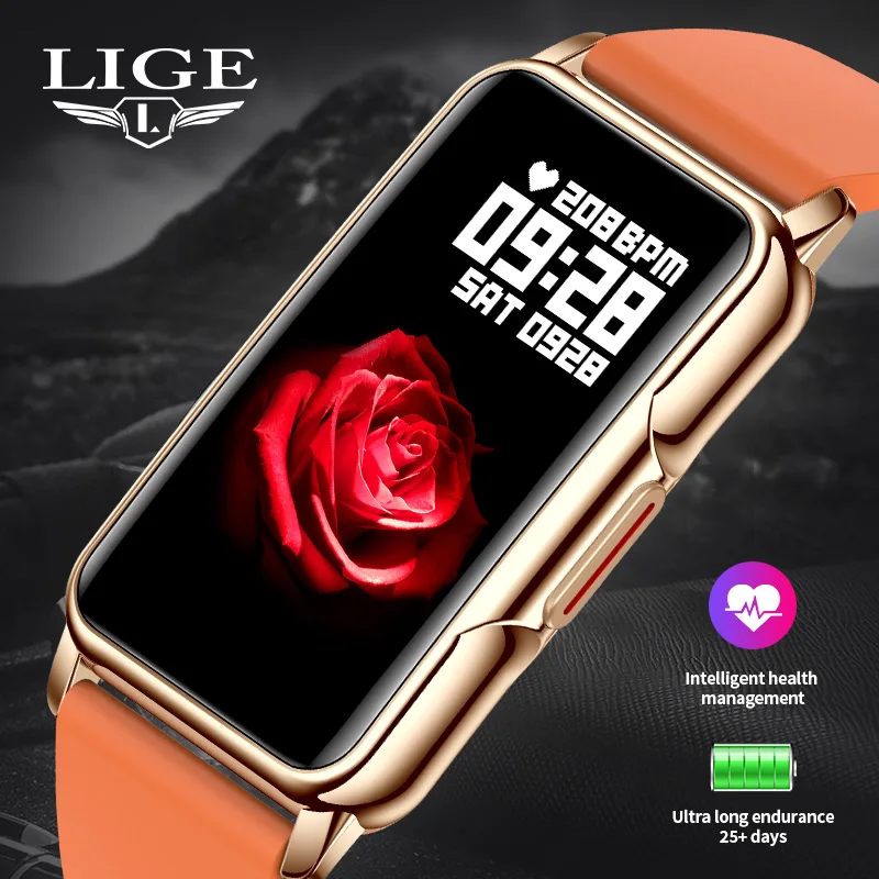 

LIGE Unisex Smartwatch Heart Rate & Blood Oxygen Monitor Sport Smart Band for Xiaomi Android IOS Ladies Gift