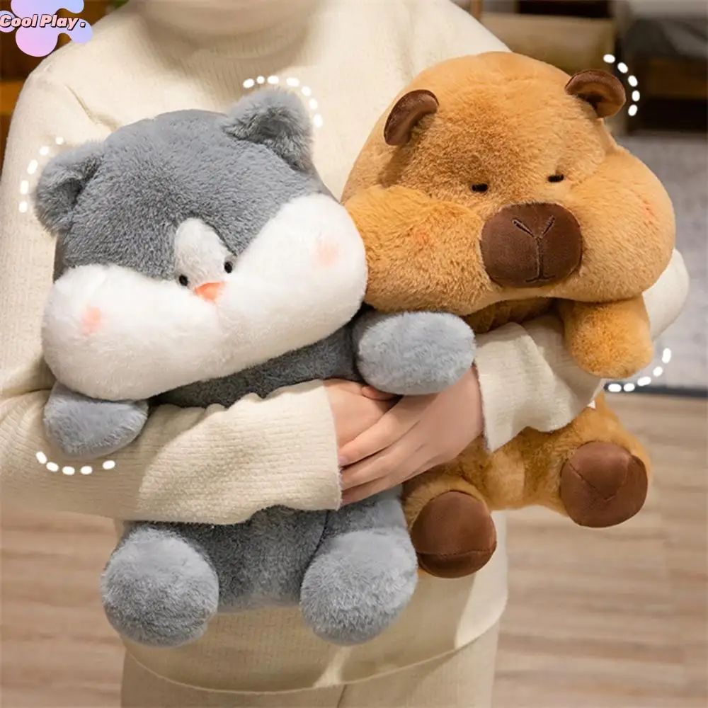 

Cartoon Capybara Plush Doll Fluffy Soft Siberian Husky Plush Toy Cute Kawaii Capibara Fluffty Doll Birthday Gift