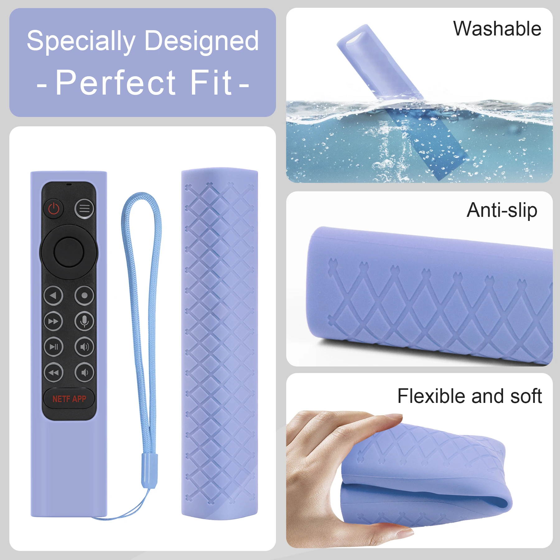 Covers For NVIDIA Shield TV Pro 4K HDR Remote Control Silicone Protective Remote Control Case With Lanyard view 2