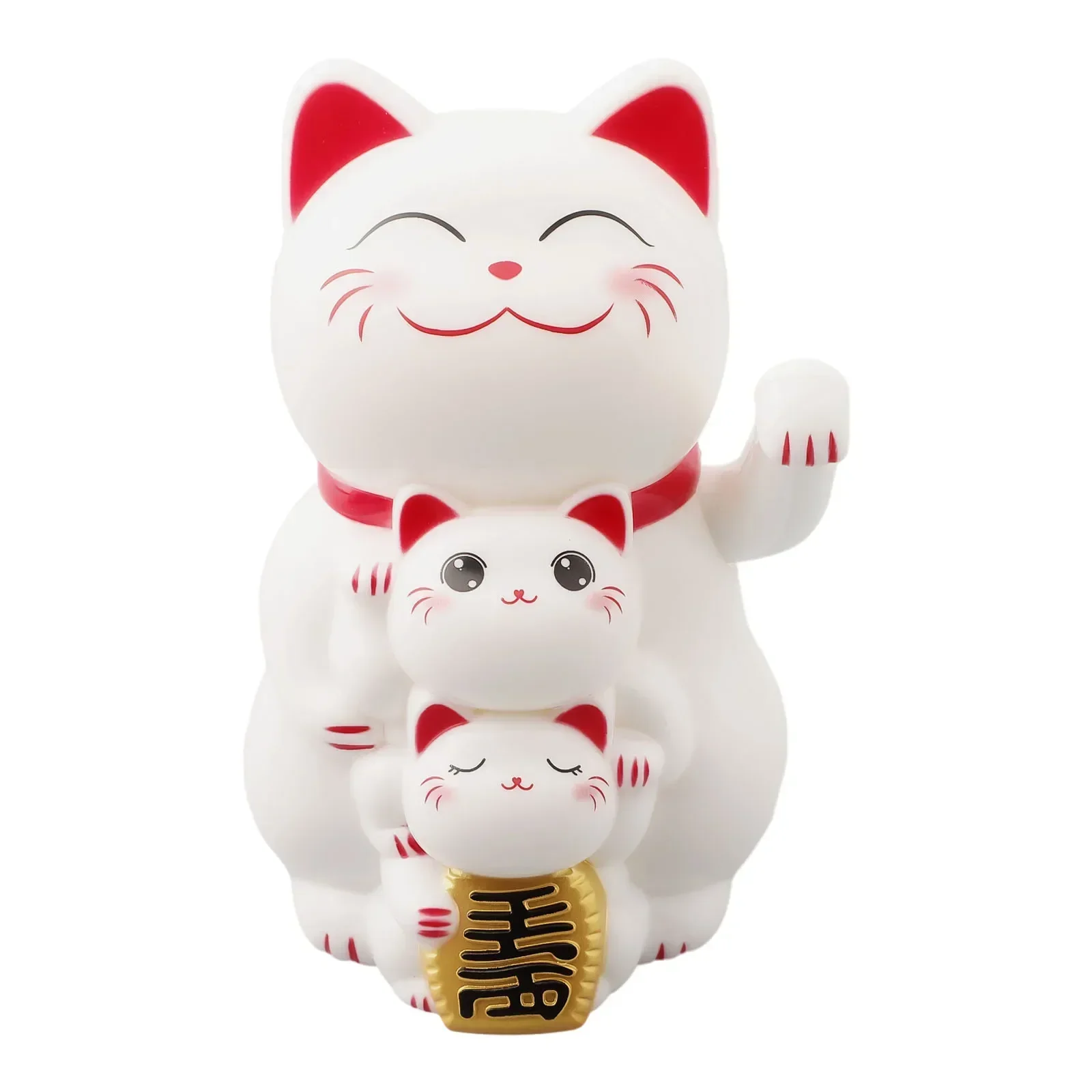 Chinese Lucky Cat Solar-Powered Automatic Waving Lucky Cat Cashier Ornaments For The Family Of Three Welcome Waving Cat Statue