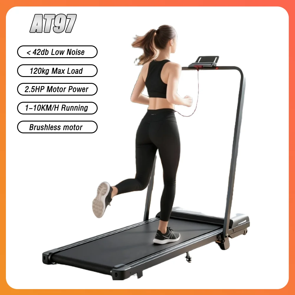 Esteira Ergométrica Plana AOLAYGO AT97 com Motor Brushless de 2.5HP, Velocidade de 1-10km/h, Antiderrapante e Amortecimento de Impacto para Casa e Escritório