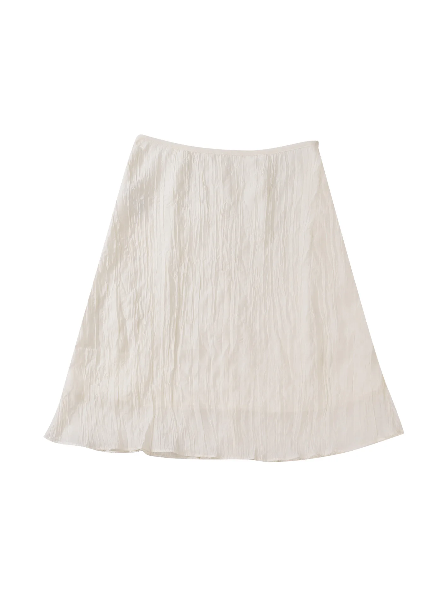

Gentle Cream Style Pleated A-Line Skirt High Waist Polyester Fiber Women's Skirt Slimming Pleats Korean Style