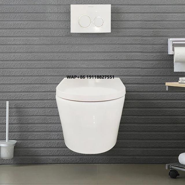 

Water Saving Smart WC Intelligent Gravity Flushing P-trap Ceramic Wall Hung Mounted Toilet with Concealed Tank
