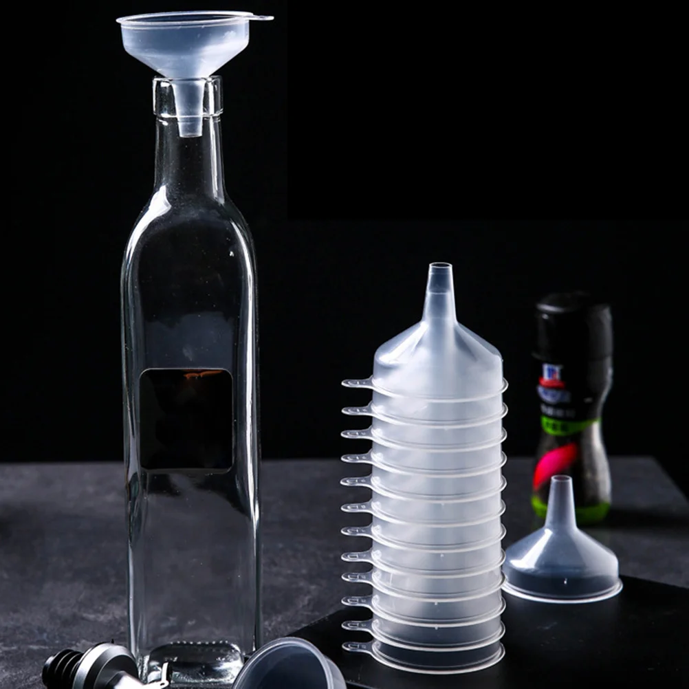 

100Pcs Transfer Funnels Transparent Plastic Mini Handle Filling Bottles Liquid Transfer Laboratory Kitchen Essential