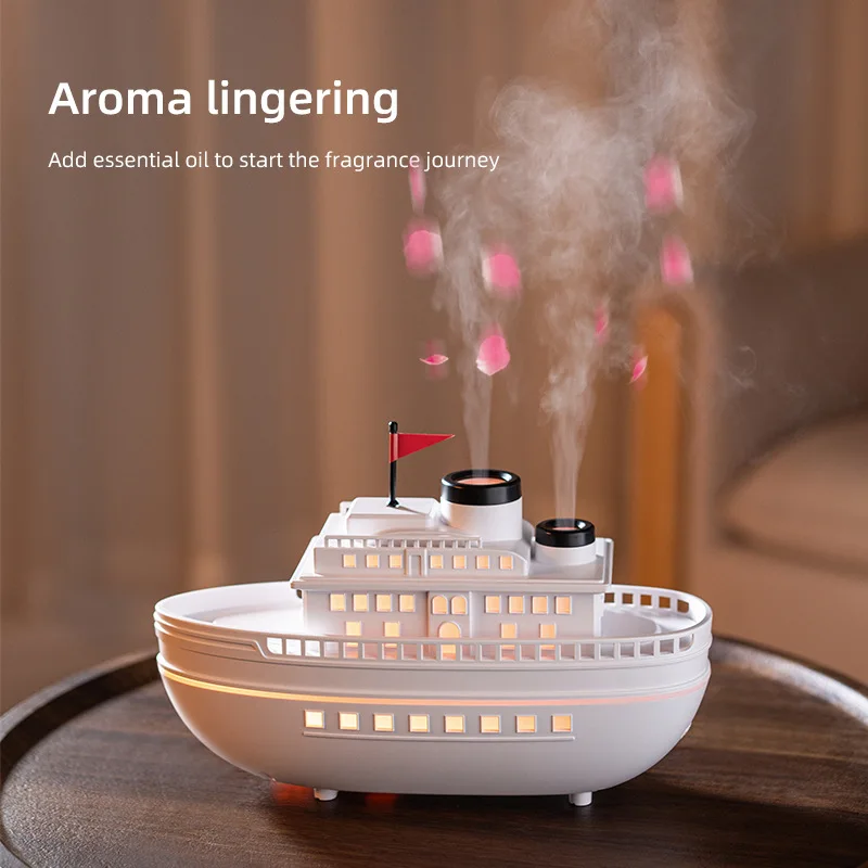 Ship humidifier household large spray essential oil aromatherapy machine color light