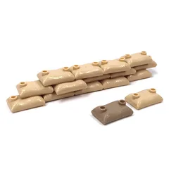 MOC 10PCS Military Sandbags Force Building Blocks Kit War Defend Base Bricks Particle DIY Idea Toys For Children Birthday Gifts