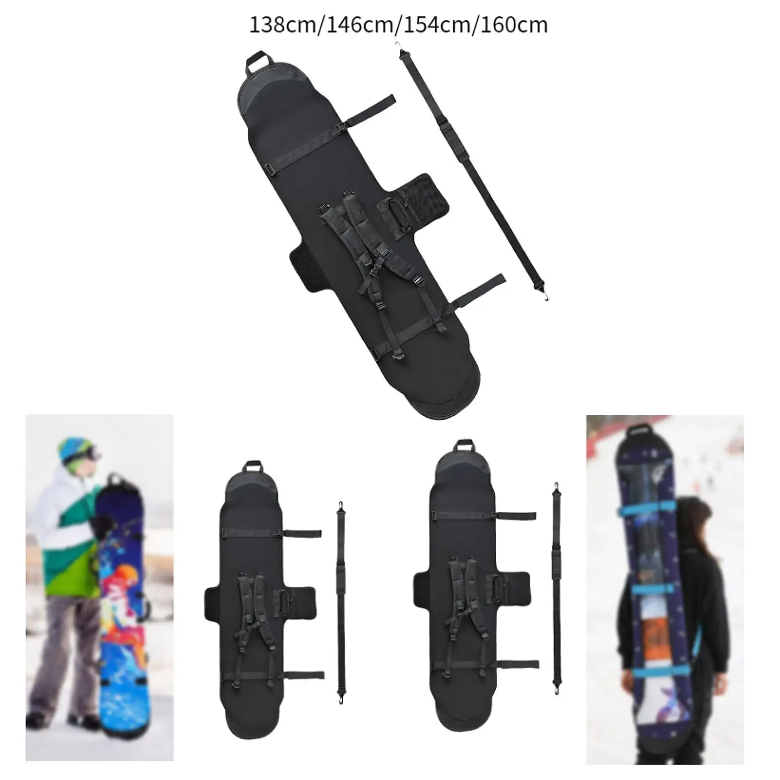 

Snowboard Protection Adjustable Shoulder Strap Snow Board Cover with Binding on Carry Backpack Snowboard Sleeve Ski Storage Case