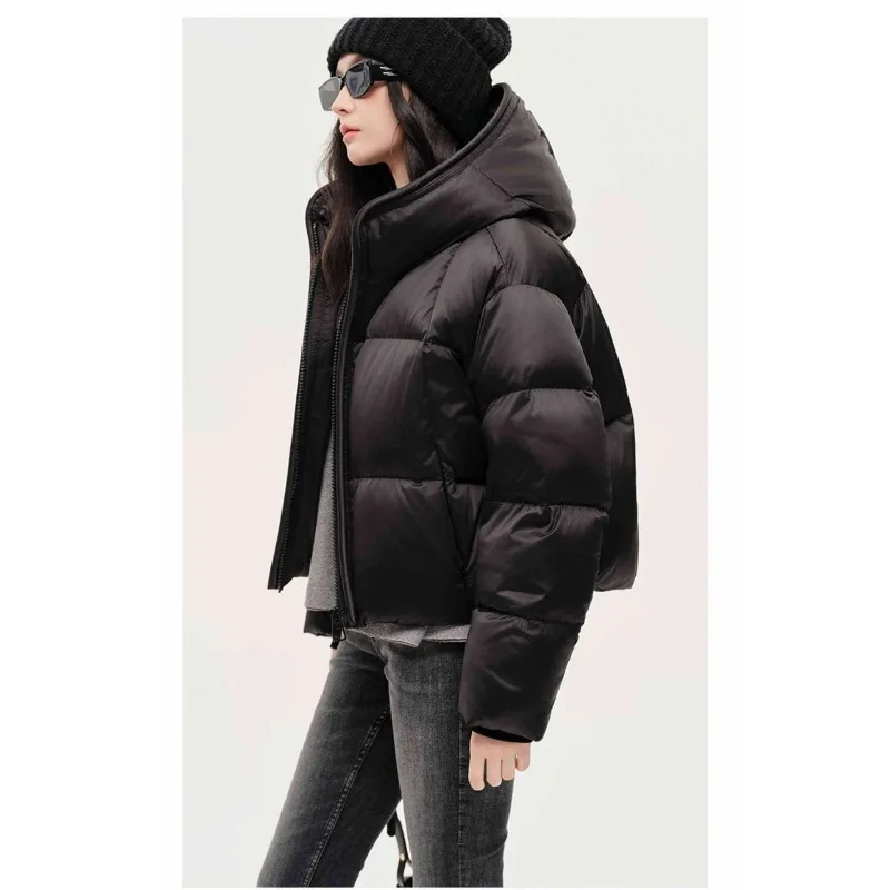Female Winter Tops Coat Cotton-padded Clothes Hooded Thicken Retro Simple Comfortable Leisure Design Fashion Minority Versatile