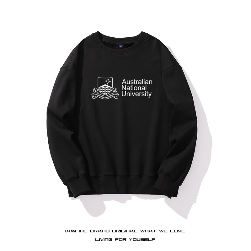 ANU letters Autumn Fashion Casual Hoodies For Men Woman Sweatshirt Basic Solid Color High Quality Streetwear Top Thicke