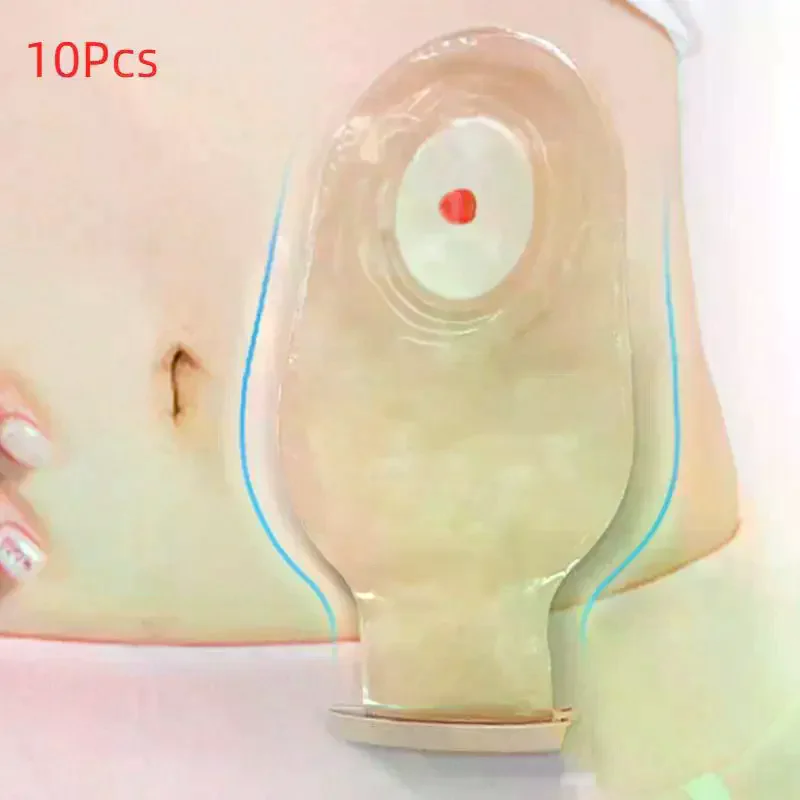 Disposable Adult Colostomy Bags 20-65mm Opening Clip Closure Drainable Ostomy Pouch 10Pcs