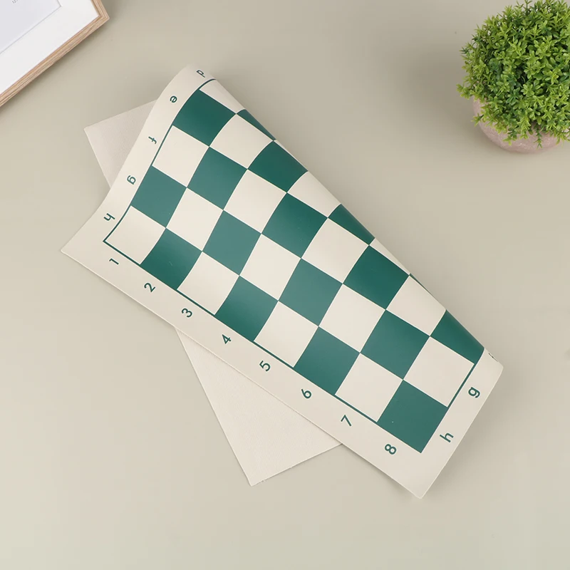 1Pc Chess Board PVC Leather Chess Board 34.5cm Portable Soft Rollable Leather Durable Chess Board For Educational Games