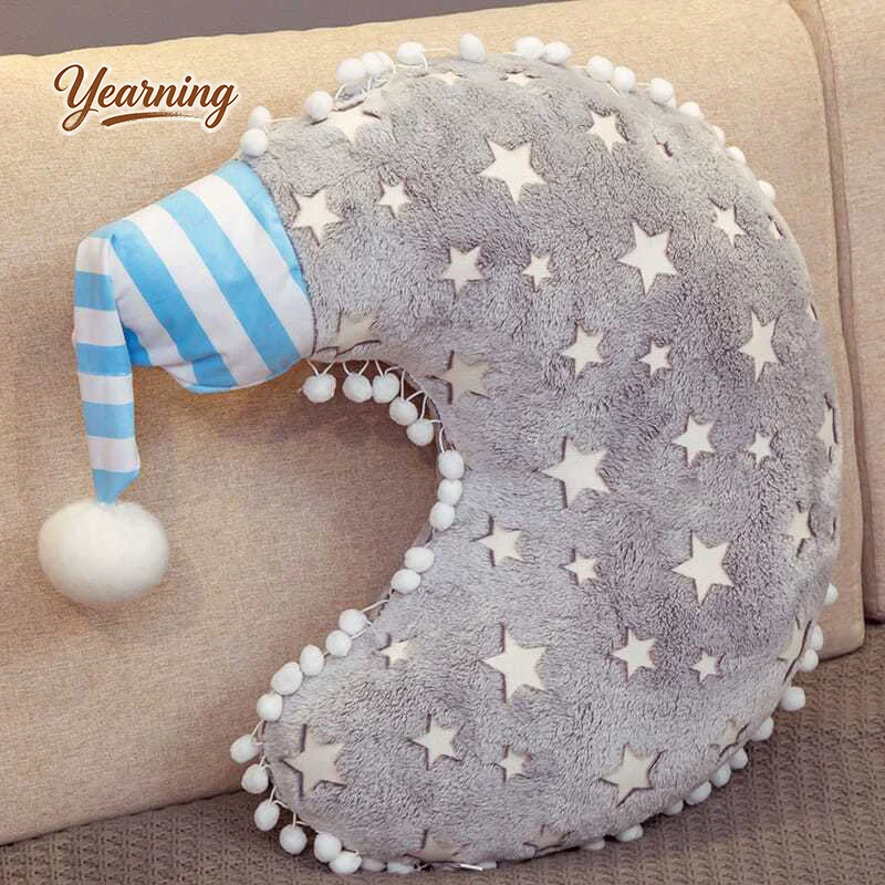

Romantic Irregular Plush Cushion Ins Star Moon Pillow for Sofa Living Room