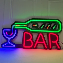 LED Neon Light BAR Sign 22 Inches Open Billboard for Bar Club, Advertising Neon Sign Pub Store Home Party Art Decorative Lights