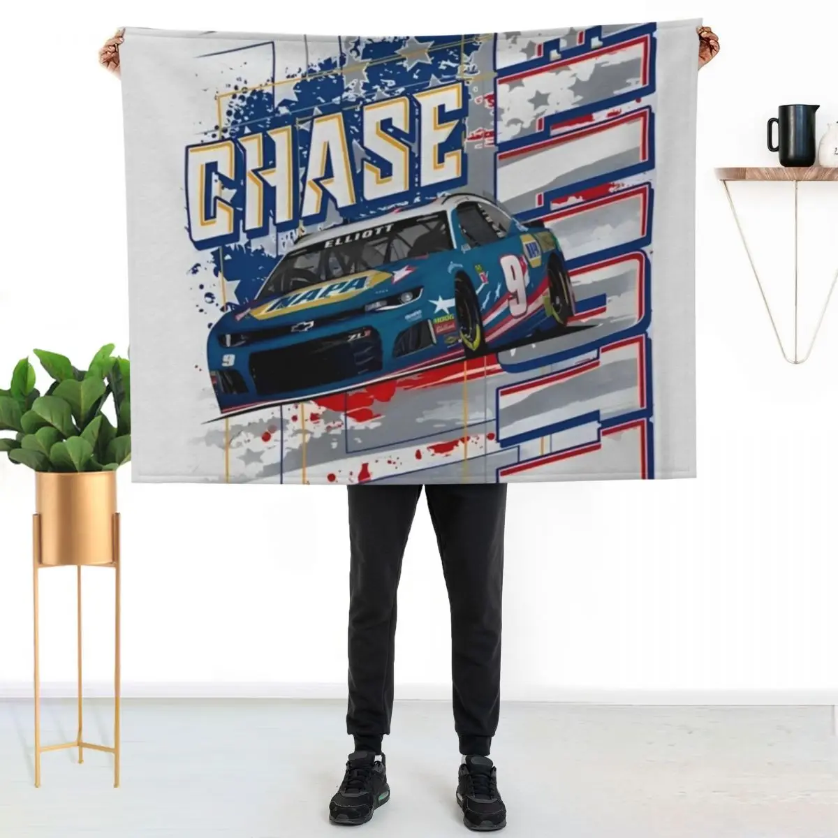 Chase elliott Throw Blanket Machine Washable Soft Warm Blanket