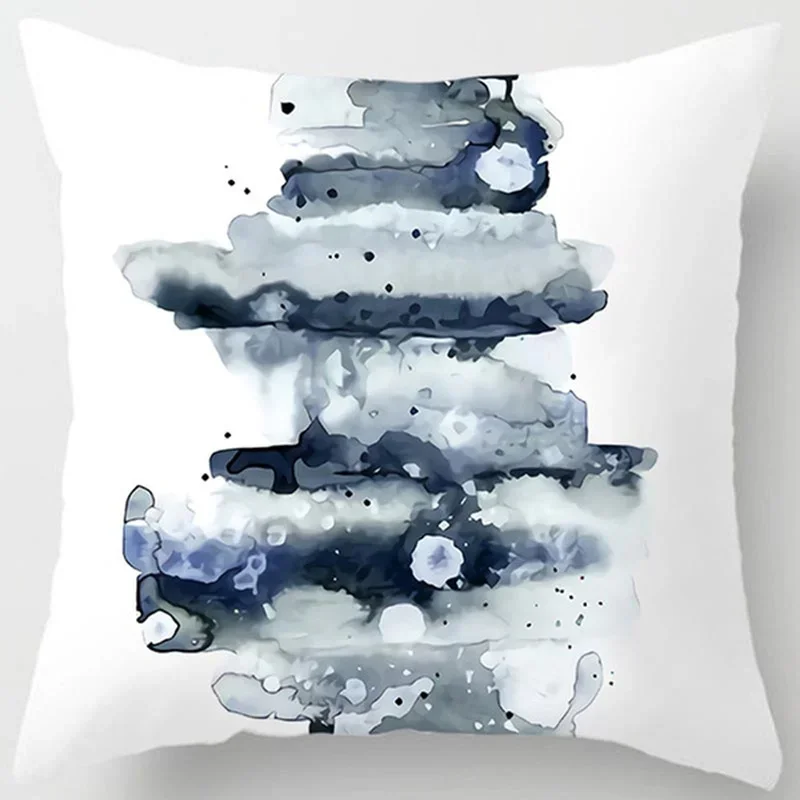 Blue tone style printed square pillowcase car sofa cushion cover decorative home decoration bohemian throw pillow covers40x40cm