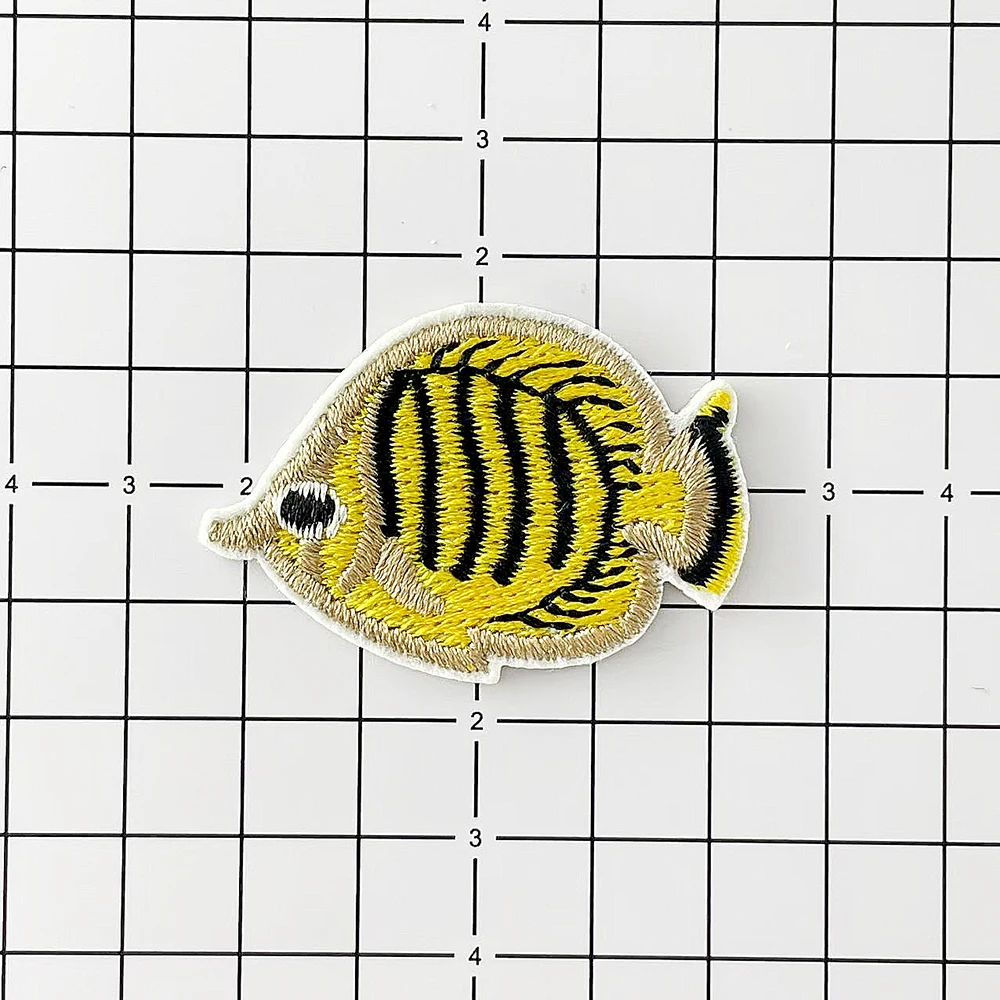 Fish Iron on Patches Embroidered Patch for Cloth Garment Appliques Accessory Stickers Cover Repair Hole Modify Adorn