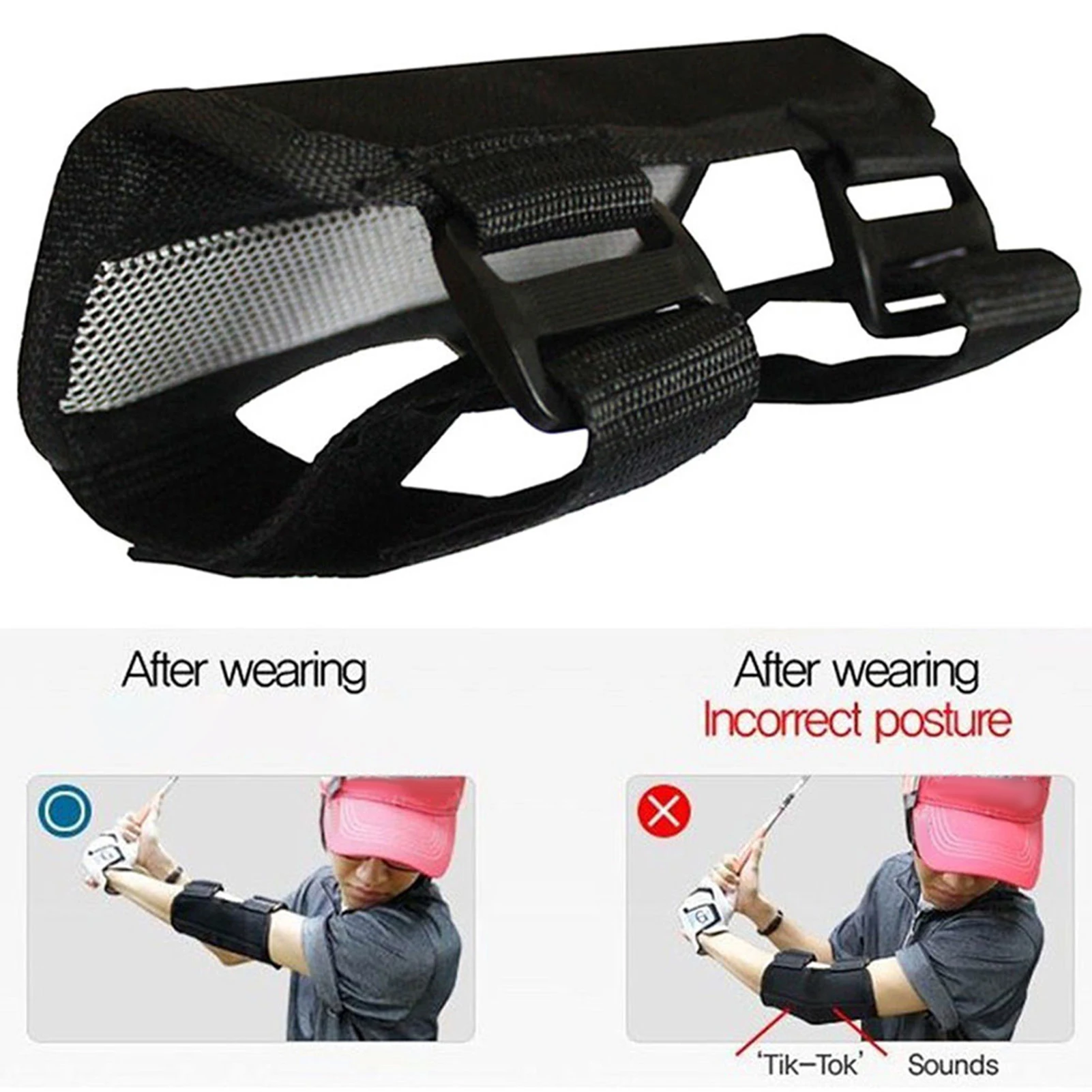 Swing Training Elbow Belt Golf Swing Training Aids Straight Practice Elbow Brace Swing Trainer Arm Wrap for Beginners