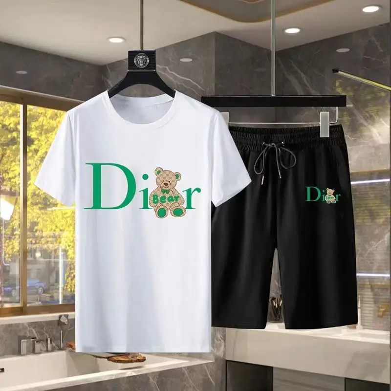 Summer Tshirt Set Funny Men Bear Printing Pure Cotton Tracksuit 2 Piece Sets Outfits Man Sportswear Hip Hop Streetswear S-4XL